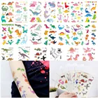 Временная тату-наклейка для боди-арта, милый динозавр, детская мультяшная переводная татуировка, имитация татуировки для детей