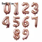 Большая Роза золотые шары из фольги в виде цифр Свадебные украшения День рождения поставляет детские игрушки большие гелиевые шары с цифрами