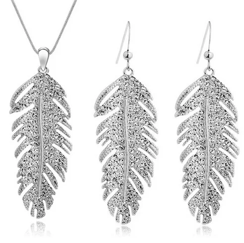 Перьевая плавающая подвеска АААА + стразы золотой цвет серебряный Модный