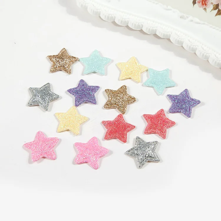 300pcs mix color Star Non-woven patches glitter Felt Appliques Scrapbooking for clothes Sewing Supplies diy craft ornament | Дом и сад