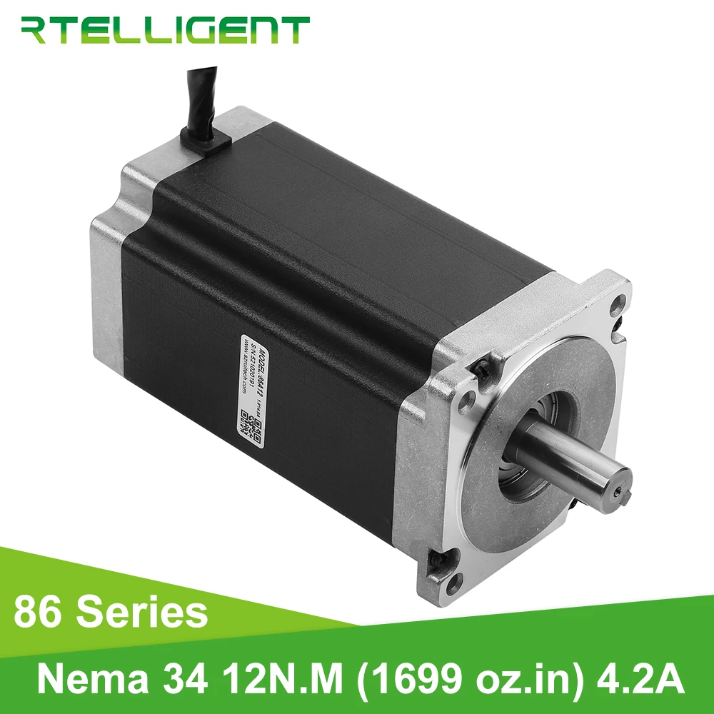Rtelligent Nema 34 12 нм шаговый двигатель с высоким крутящим моментом 0 9/1 8 градусов длина