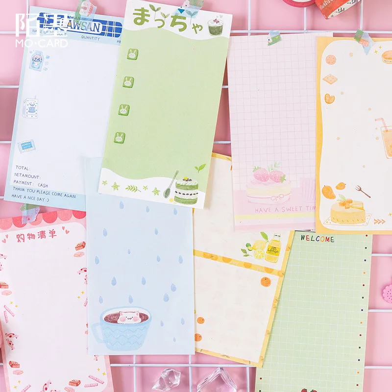 Kawaii Japanese Food To Do List Check Sticky Notes Memo Pad Notepad Bookmark DIY Planner School Supplies Stationery | Канцтовары для