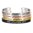 10 шт. 3 цвета по индивидуальному заказу 6 мм Нержавеющаясталь браслет персонализировать французский рокер Джонни Холлидей Мемориал Браслеты SL-068 * 10