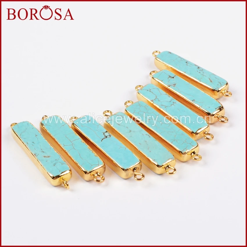 BOROSA 10 шт. прямоугольная синяя фоторазъем двойные втулки с золотой отделкой для