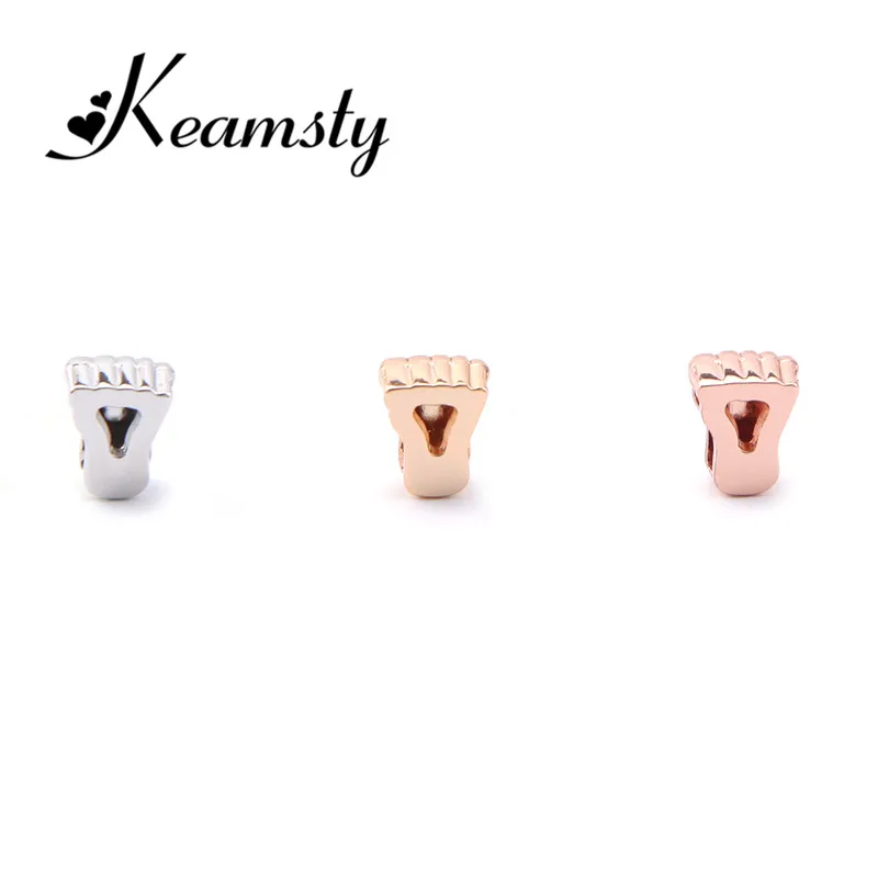 Keamsty 3pcs Pink Toes 8mm Keeper Slide Charms for Women Stainless Steel Mesh Leather Bracelet Making Personalized | Украшения и