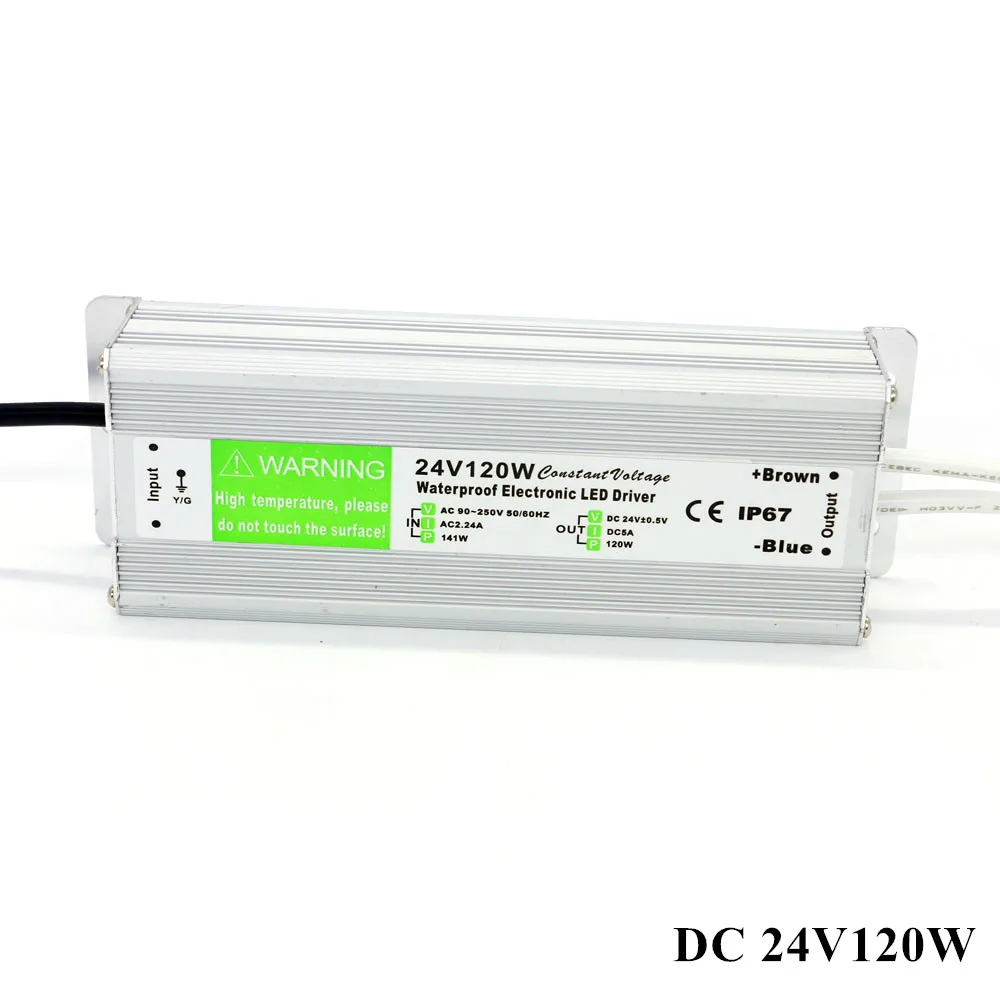 

DC 24V 120W блок питания уличный светодиодный трансформатор водонепроницаемый ip67 Светодиодный драйвер адаптер для полосы света
