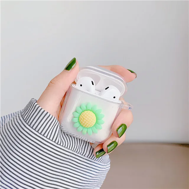 30 Беспроводные bluetooth наушники чехол для Apple AirPods 1/2 силиконовая сумка Мягкий чехол с рисунком подсолнуха Фламинго медведя - Цвет: 30