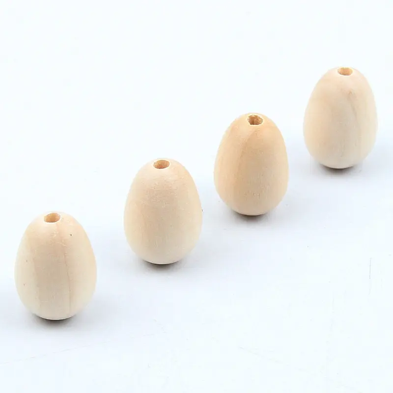 Натуральное органическое ремесло овальные деревянные бусины в форме яйца