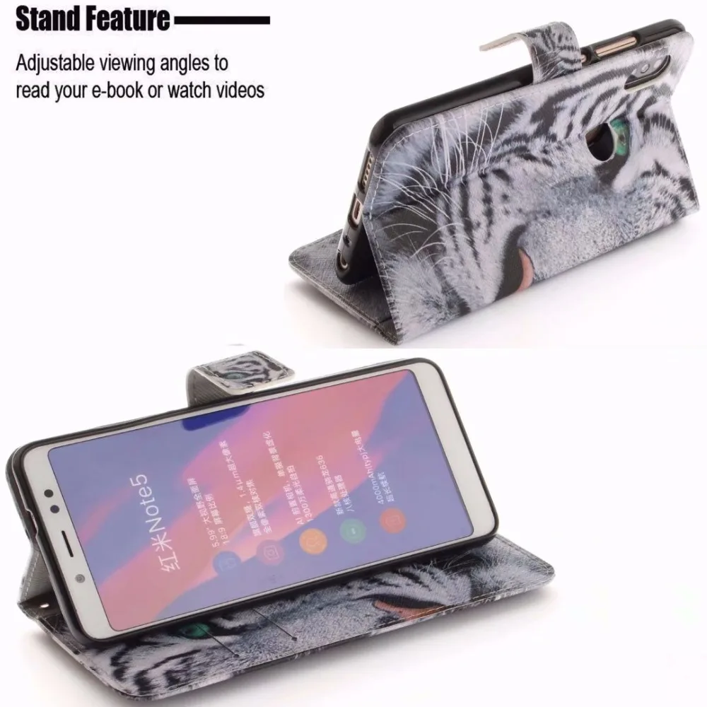 For Coque Xiaomi Redmi Note 5 Pro Case Cover Luxury Leather Flip Stand Wallet Fundas Carcasas sFor Etui | Мобильные телефоны и