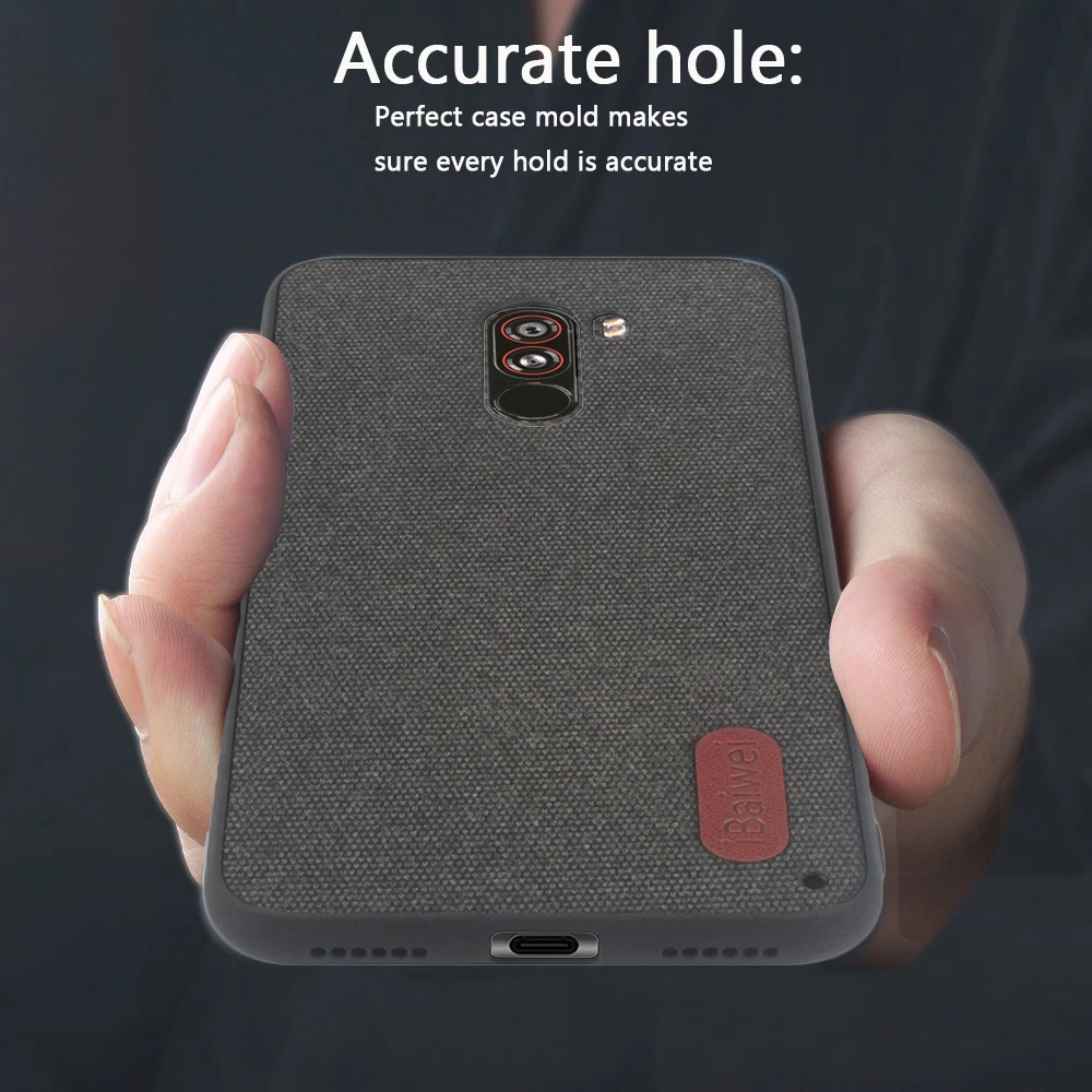 Тканевый чехол для Xiaomi POCOPHONE F1Case глобальной POCO F1 на заднюю панель из силикона