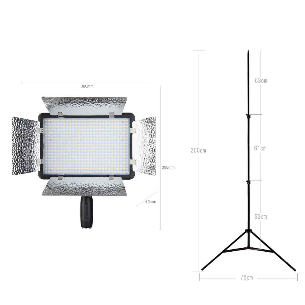 2X Godox LED500LRW LED 500 5600K видео свет с рефлектором и пультом дистанционного управления +