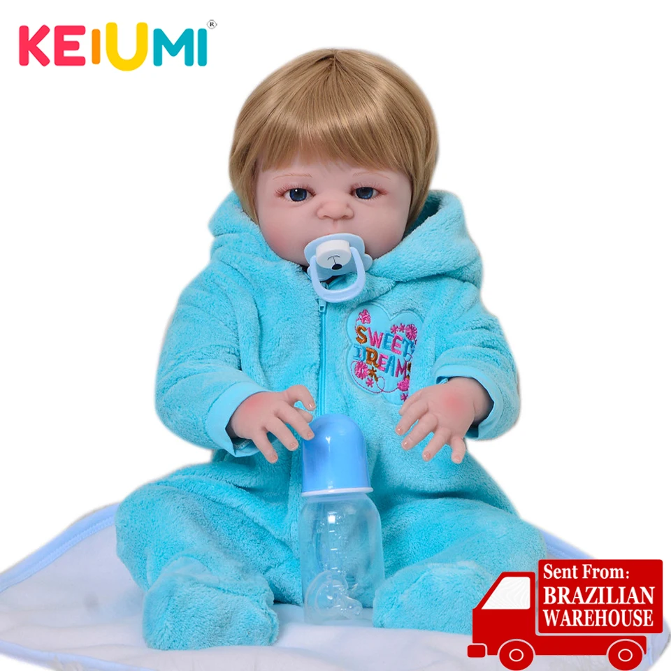 KEIUMI силиконовые куклы Reborn Baby 23 дюйма полностью виниловые Menino для малышей Playmates