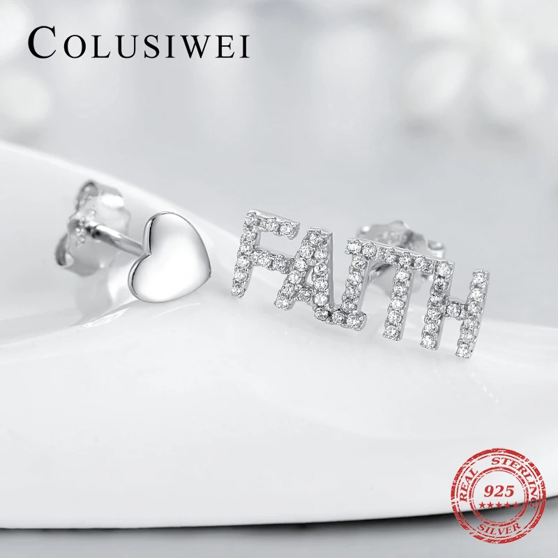 Colusiwei 925 Стерлинговое Серебро модный вера надписью слова сердце Детские Стад