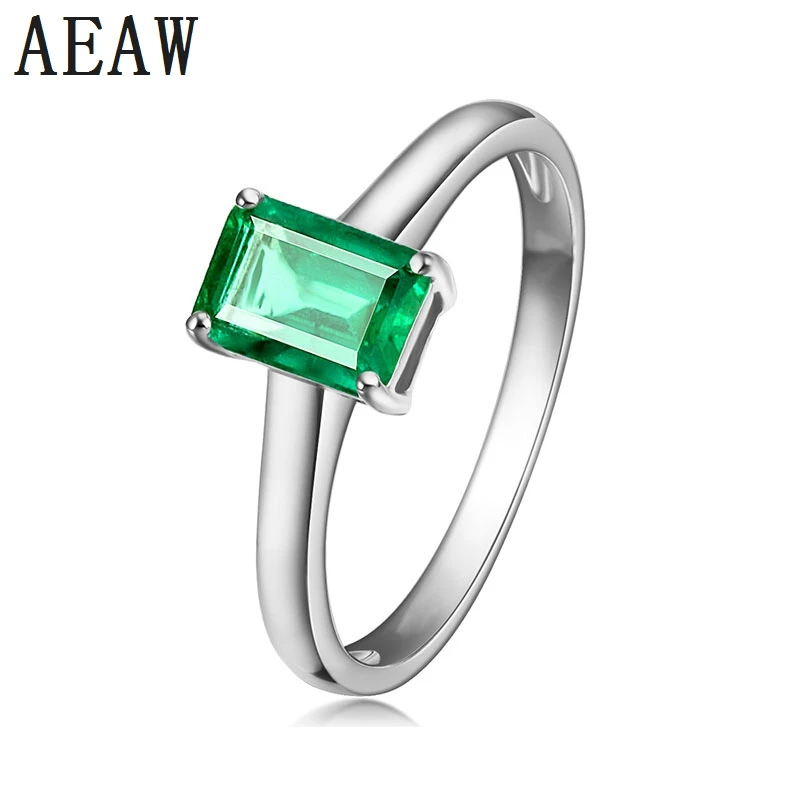 1.8ct 6*8 мм отличное кольцо для помолвки с изумрудом из Колумбии 4 зубец Твердое 14K