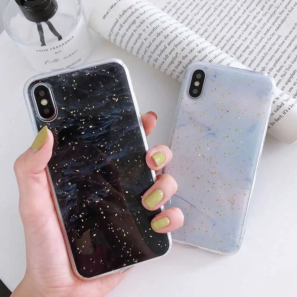 Чехол Boucho из цветной золотой фольги для iphone XS MAX XR X 6S 7 8 Plus модные чехлы с