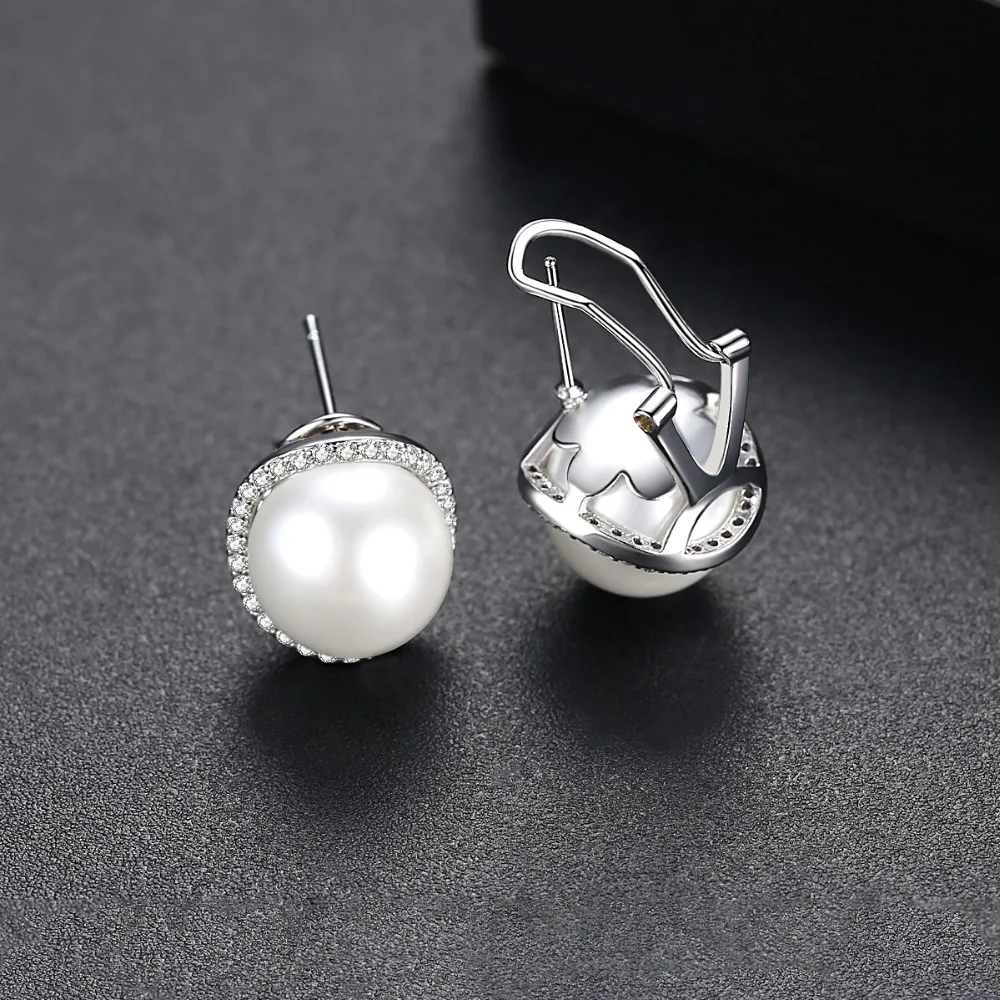 LUOTEEMI большая круглая подвеска с имитацией жемчуга серьги гвоздики для женщин