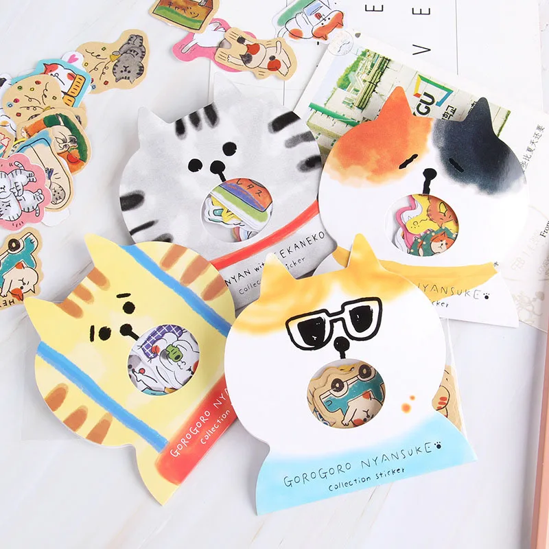 30 шт. милые канцелярские наклейки Kawaii Cat красочные бумажные для детей DIY