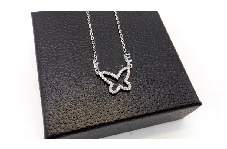 Silver Color Necklaces Crystal Butterfly Pendants&ampNecklaces Jewelry Collar Colar | Украшения и аксессуары