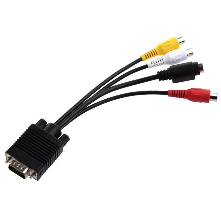 100 шт./лот для ПК компьютера ноутбука SVGA VGA в TV S Video RCA AV 3 аудио 3RCA Видео выход