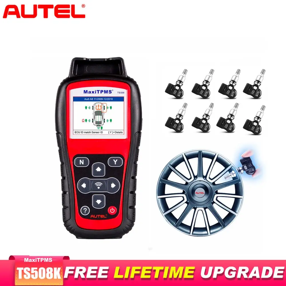 Autel TS508K OBD2 Scarnner автомобильный диагностический инструмент+ 4 шт 315 МГц+ 4 шт 433 МГц Премиум TPMS сервис активирует датчик давления в шинах