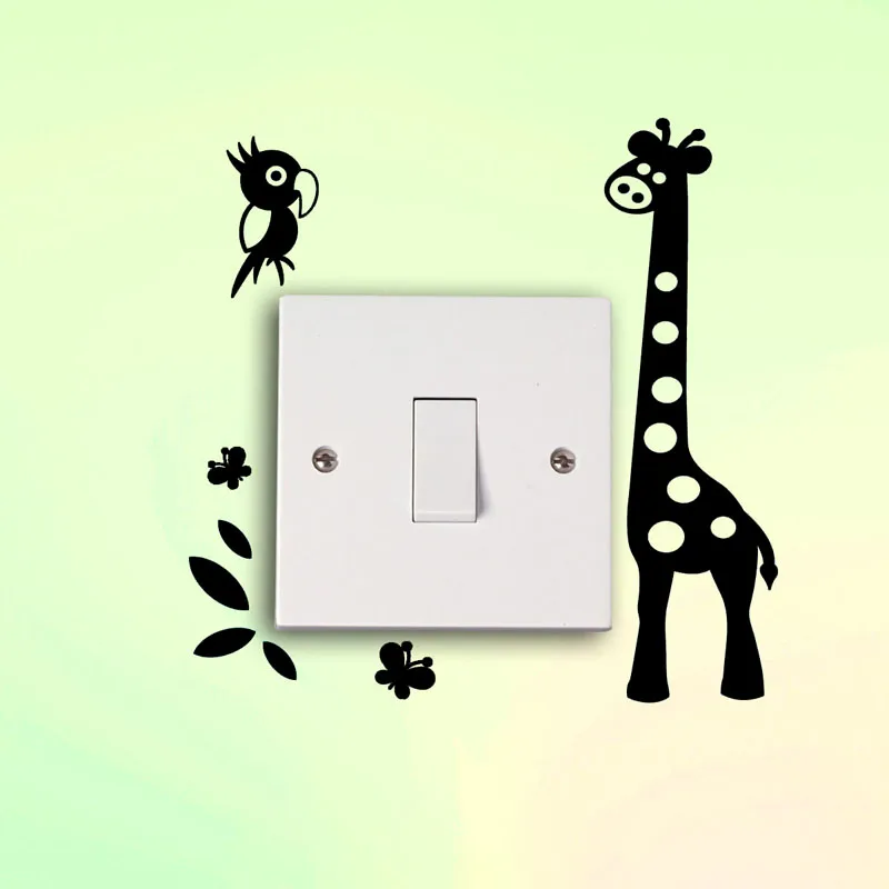 Новые 3d наклейки на стену для детей комнаты жираф и Птица декоративные спальня домашний декор гостиной