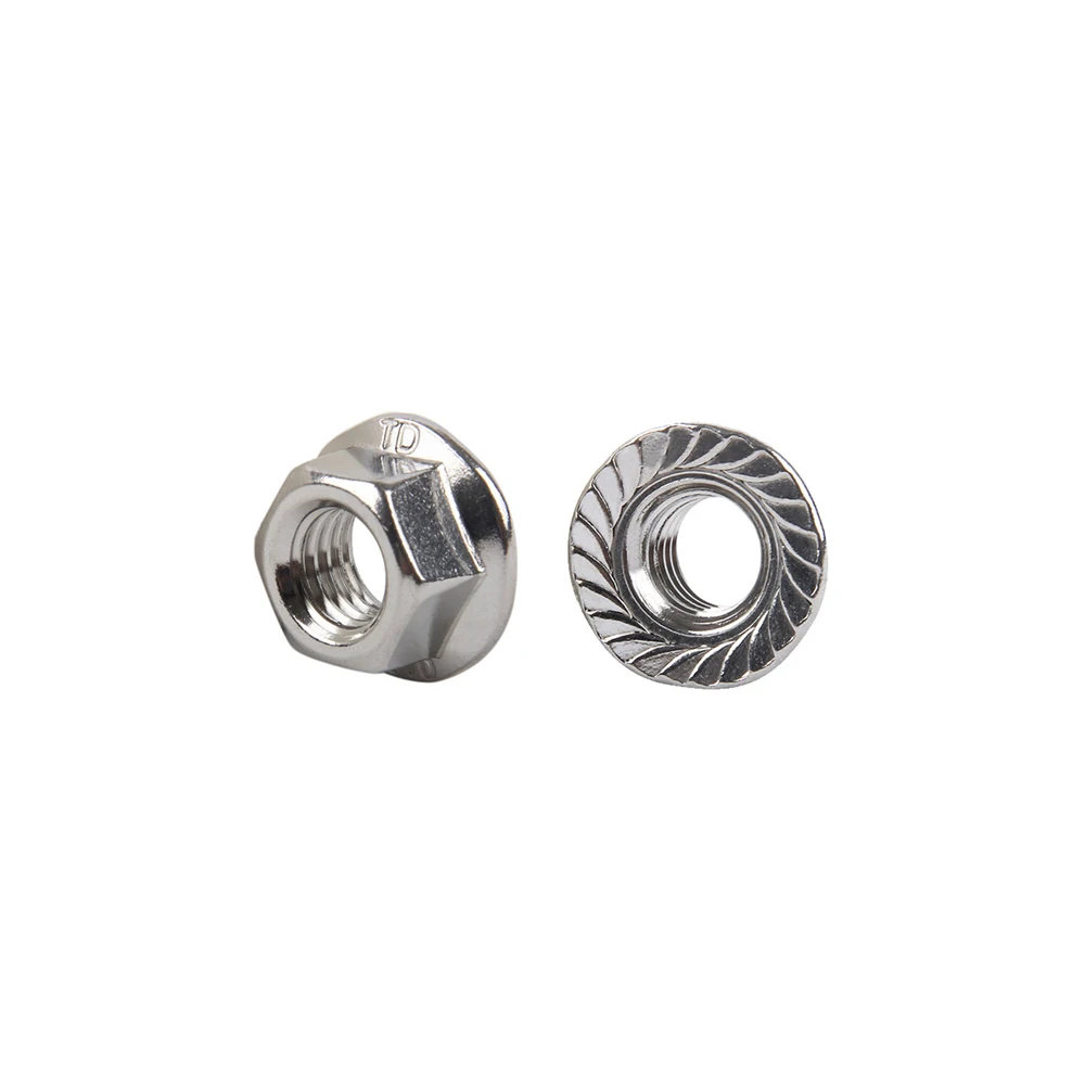 Flanged Hex Nut Flange Nuts non-slip lock nut Metal Thread M3 M4 M5 M6 M8 M10 M12 304 DIN6923 Stainless Steel | Обустройство дома