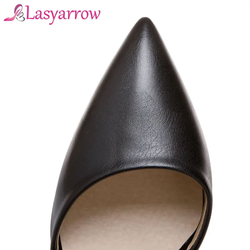 Lasyarrow Ankle Strap Women's Shoes Thin High Heels Pointed Toe Cut Outs Party Wedding Black Red Plus Size 31-50 RM394 | Обувь