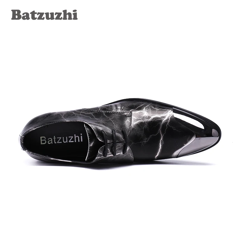 Batzuzhi 2020 Новый Мужская обувь остроконечный металлический носок черного цвета с
