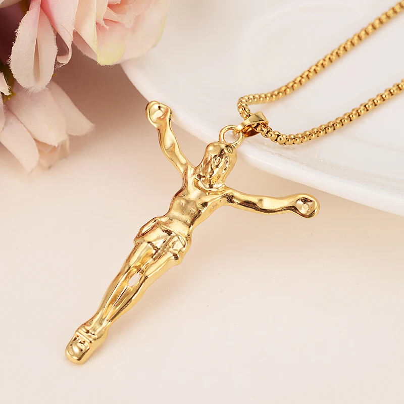 Мужское ожерелье с крестиком кулон для женщин INRI Juses Crucifix христианское ювелирное