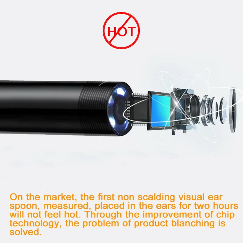 5.5mm WIFI Wireless Ear Health Care Inspection Otoscope Camera for iPhone PC Visual Earwax Pick Nose Throat | Безопасность и