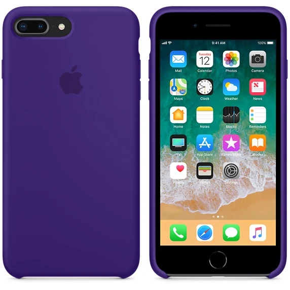 Silicone Soft Case for iPhone 8 Plus 7 5.5 inch Skin Protective Purple Cole |