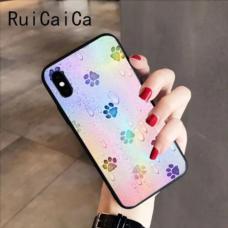 A2 RuiCaiCa отпечаток лапы собаки клиент высокого качества чехол для телефона iPhone 8 7 6S 6Plus X XS MAX 5 5S SE XR 10 Чехол - Цвет: A2