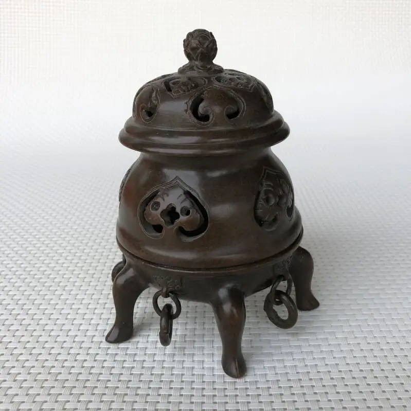 Чистая медь император печь Xuande печи пять футов курильница катушки сандалового