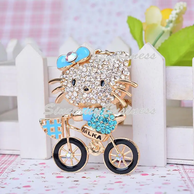 ТК Cat Rhinestone брелок сплава автомобиля творческая Корея брелок|rhinestone keychain|key chainalloy