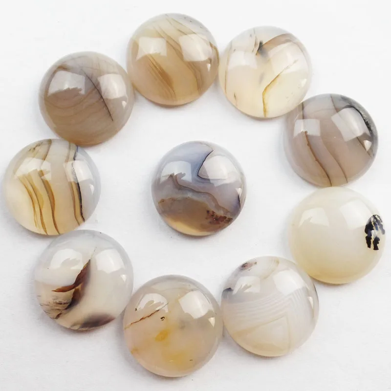 (Бесплатная доставка) 10 шт. Круглый Кабошон для океанской халцедоны 18x7 мм HH1197 (как