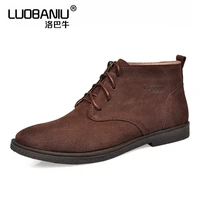us size 12 13 nubuck leather casual lace up desert chukka ankle boots mens winter cotton shoes
