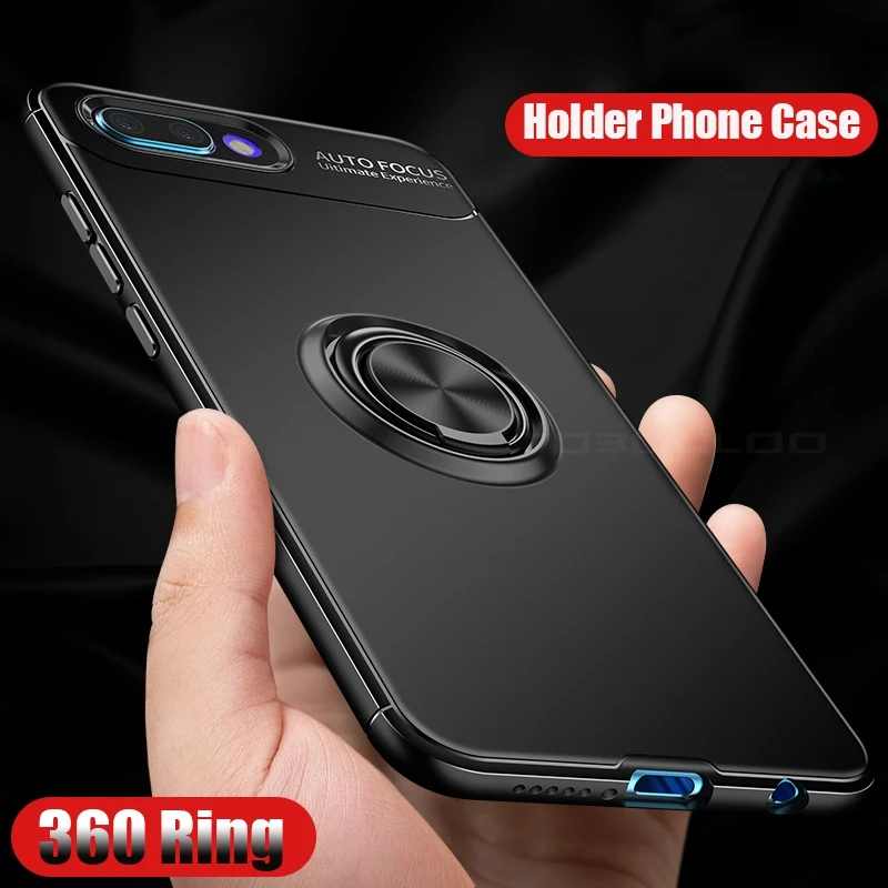 Автомобильный Кронштейн кольцо магнитный держатель TPU чехол для huawei P9 P10 плюс P20 lite Коврики 9 10 Pro Nova 2 Honor 9 10 V10 Y9 7X 7C чехол