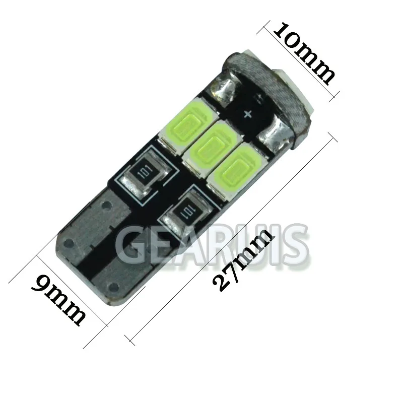 10 шт. автомобильный T10 W5W 1 Вт Светодиодный 9 SMD 5630 5730 90MA PCB 501 боковая Автомобильная