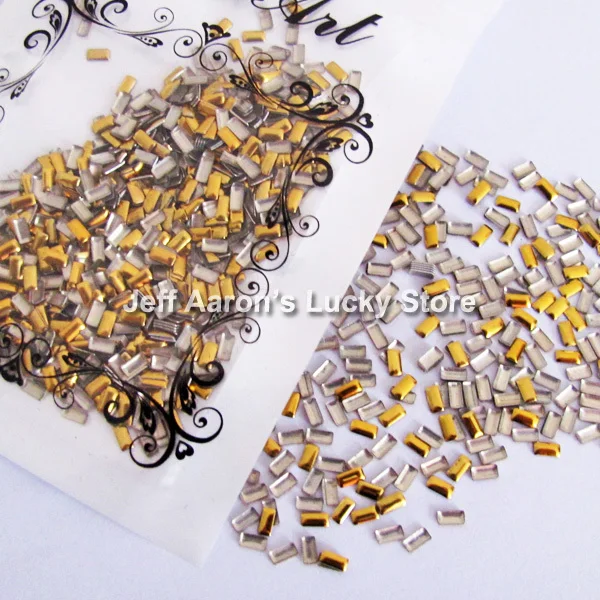 Прямоугольный акриловый 3d металлический дизайн ногтей украшения Стразы