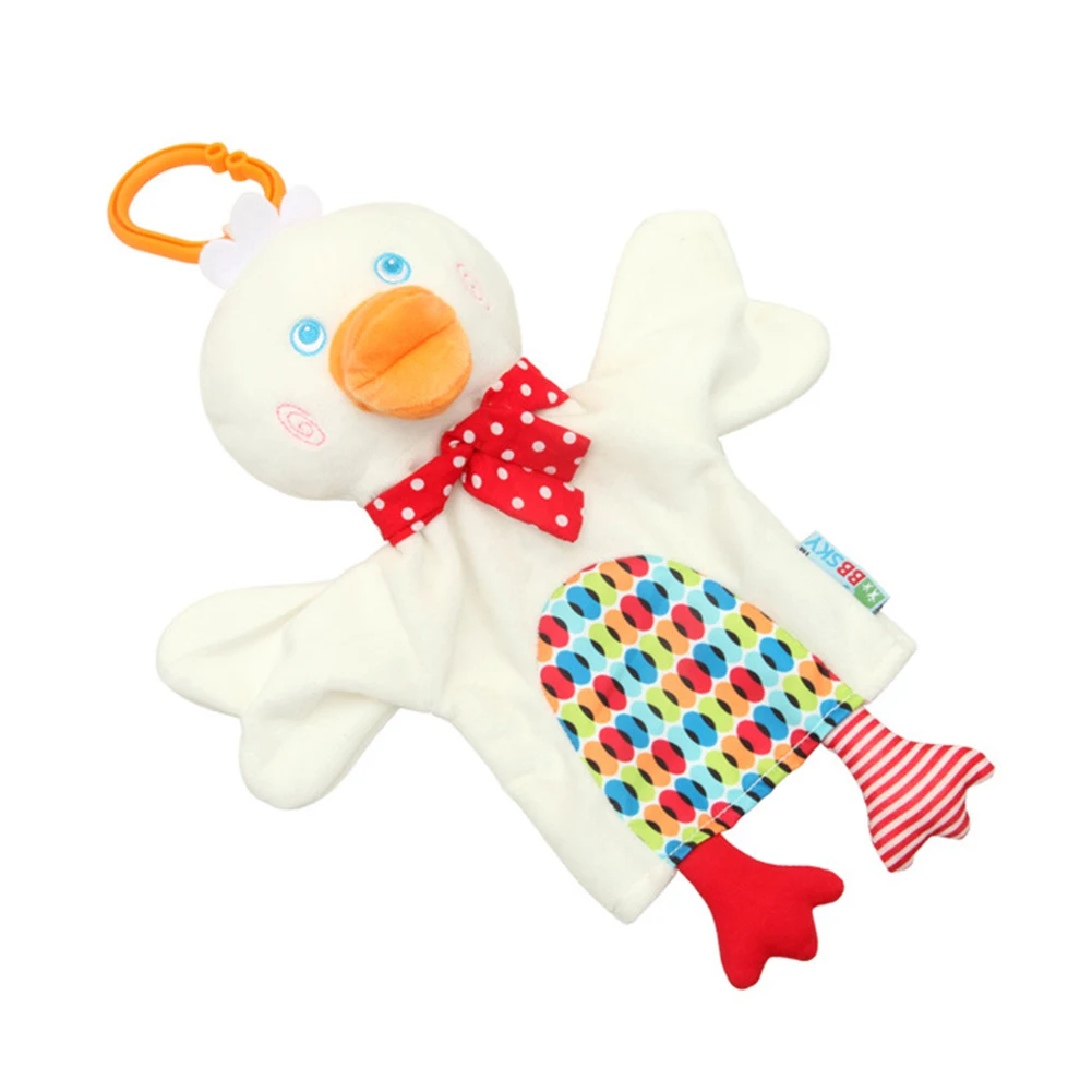 duck Животные ручная марионетка куклы плюшевые игрушки для детей утка обезьяна и лягушка ручная кукла Обучающие игрушки детские куклы 25 см Прямая поставка - Цвет: duck