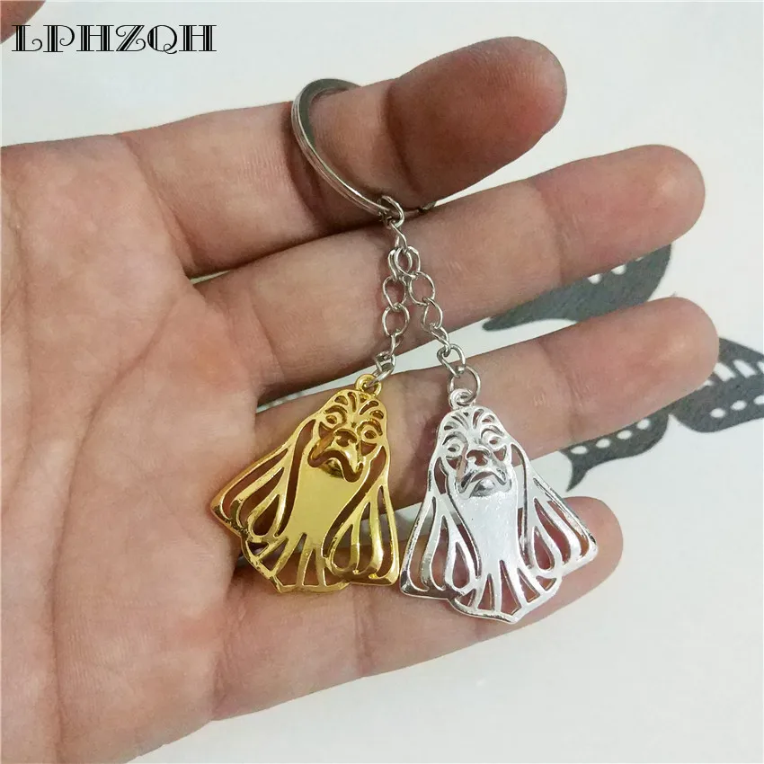 LPHZQH Fashion Trendy Puppy Cute Dog Cocker Spaniel Car Key Chain Women Bag Pendant Accessories Charm Keyring Jewelery Steampunk | Украшения