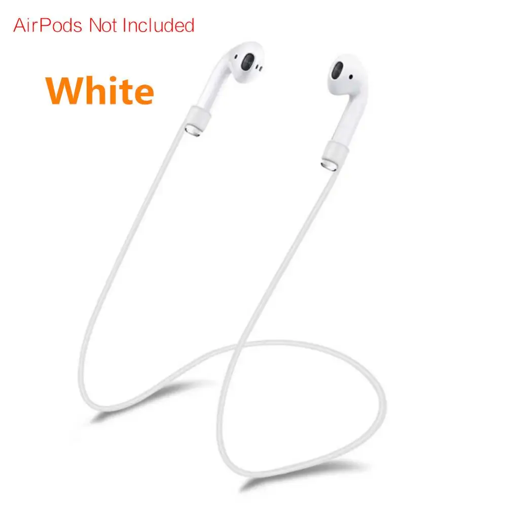 White SIFREE анти-потеря силиконовый ремешок петля кабель шнур Шнур для iphone Беспроводные Наушники Earpods аксессуары - Цвет: White