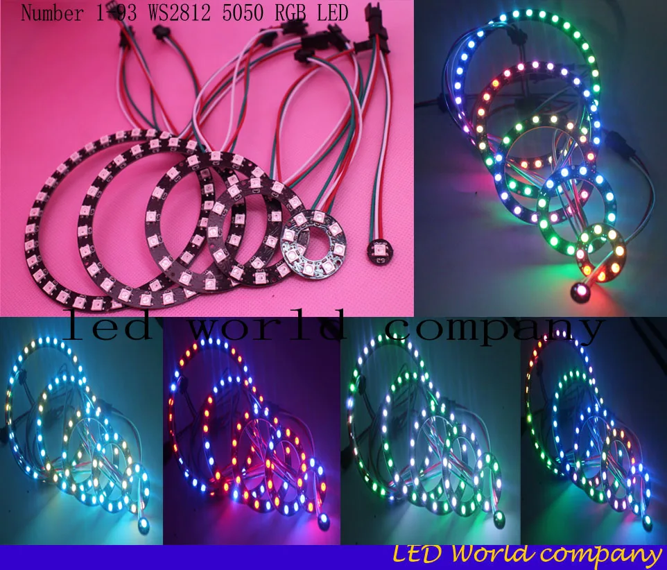 Бесплатная доставка WS2812 5050 RGB LED 1 8 12 16 24 32 93 бит светодиодов светодиодная