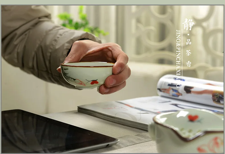 1 горшок 1 чашка Gaiwan расписанный вручную фарфоровый чайник чашка для чая, гайвань дорожный чайный набор кунг-фу чайные наборы чайная чашка Quik керамический чайник