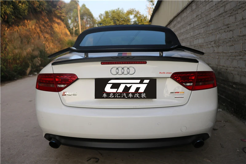 Для Audi A5 S5 RS5 Coupe трансформер/жесткий Топ Высокое качество Черный карбоновое волокно задний багажник универсальный спойлер 2009-UP