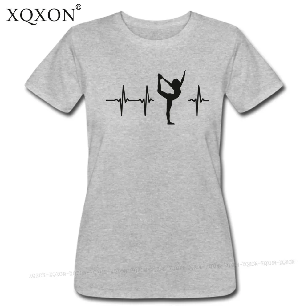 XQXON Повседневная летняя футболка с принтом My heart beats для балета коротким рукавом