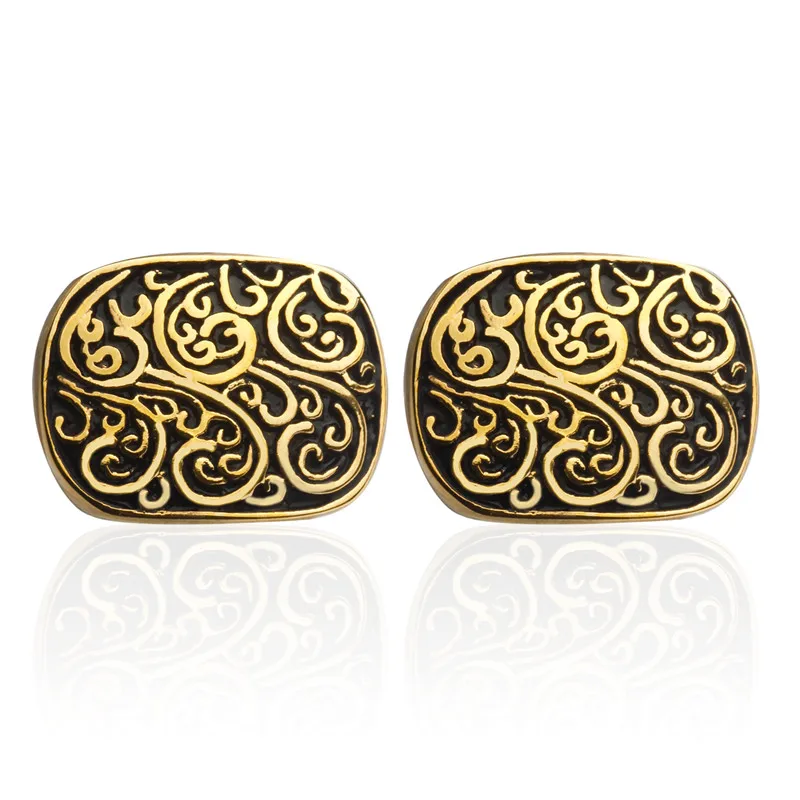 Высококачественные французские эмалевые Стильные Золотые винтажные запонки с