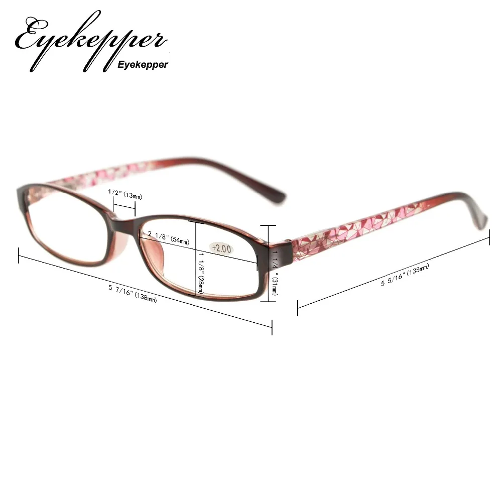 R908 Mix Eyekepper reader 3 Упаковка женских очков для чтения с красивым рисунком и мягкий чехол для женщин+ 0,50-+ 4,00