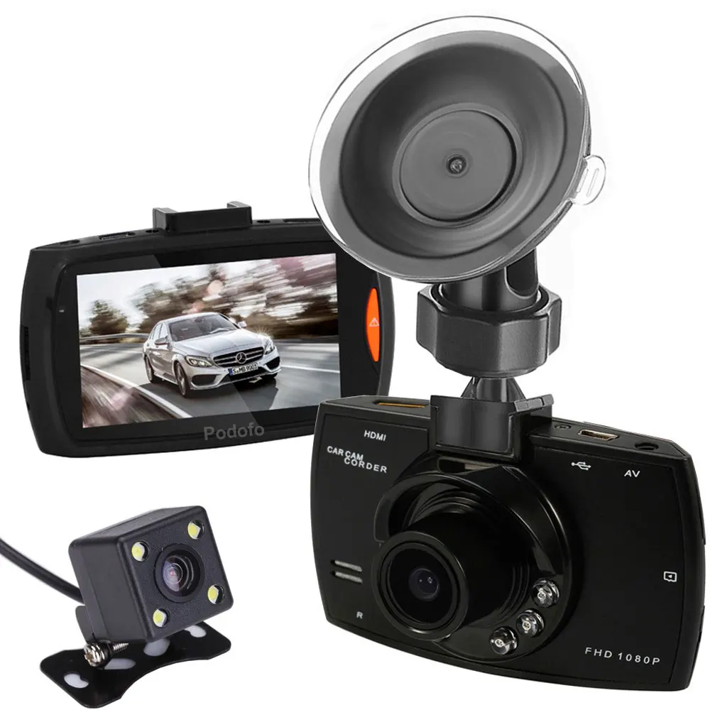 Podofo Автомобильный видеорегистратор двойная камера G30 видео регистратор Full HD 1080P видеорегистратор с резервной камерой заднего вида видеорегистраторы ночного видения