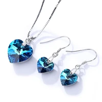 baffin original crystals from swarovski romantic heart pendant necklaces drop earrings chic jewelry sets for women lovers gift